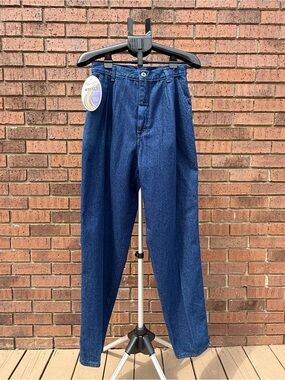 VTG Wrangler Riata Dark Denim Pleated Chino Pants Relaxed Casual Jeans Sz 10X32